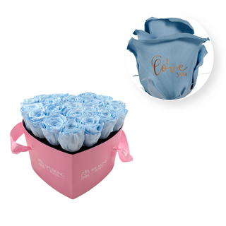 I love you - Heart Paper Box  (20 Preserved Heads)