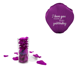 I love you more than yesterday - Acrylic Round Box (25 Preserved Petals) Speaking Roses