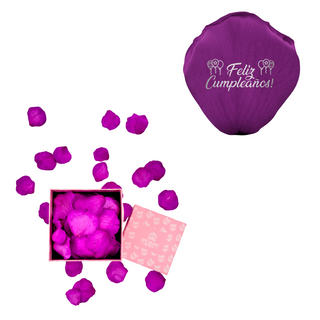 Feliz cumpleaños! - Square Paper Box (100 Preserved Petals) Speaking Roses