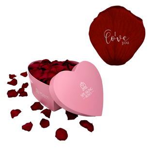 I Love You - Heart Paper Box (150 Preserved Rose Petals) Speaking Roses