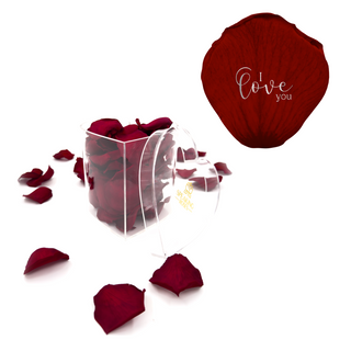 I Love You - Acrylic Heart Box (100 Preserverd Rose Petals) Speaking Roses