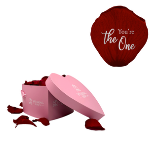 You're the One - Heart Paper Box (100 Preserved Petals) Speaking Roses