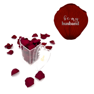Be my husband - Heart Acrylic Box  (100 Preserved Petals)