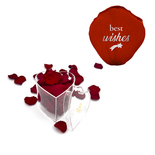 Best wishes! - Heart Acrylic Box  (100 Preserved Petals)