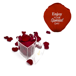 Enjoy your special day! - Heart Acrylic Box  (100 Preserved Petals)