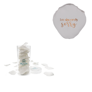 I'm sincerely sorry  - Acrylic Round Box (25 Preserved Petals) Speaking Roses