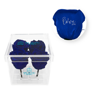 I love you - Square Acrylic Box  (4 Stems Heads)