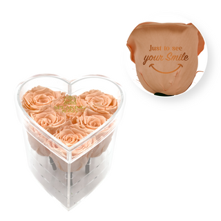 Just to see you smile - Heart Acrylic Box  (6 Preserved Stems)