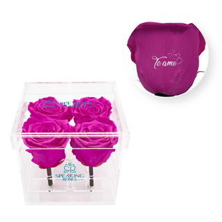 Te Amo - Square Acrylic Box  (4 Stems Heads)
