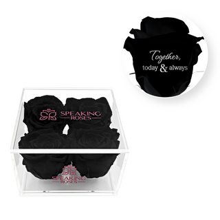 Together, today & always - Square Acrylic Box  (4 Preserved Heads)